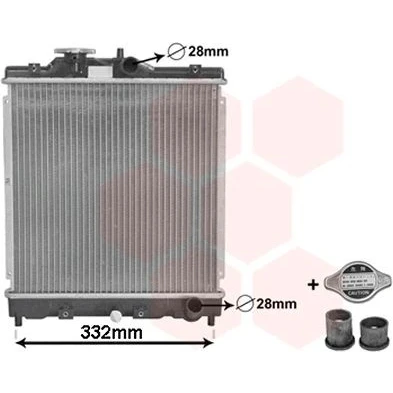 Imagem de VAN WEZEL *** IR PLUS 25002031 Radiador, arrefecimento do motor Alumínio 350 347 17 com acessórios tampa Aletas de refrigeração soldadas