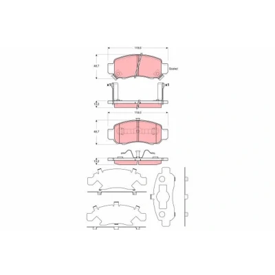 Imagem de TRW GDB3376 Jogo de pastilhas para travão disco com avisador sonoro desgaste HONDA: Insight II Hatchback