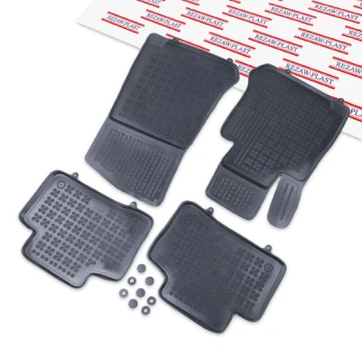 Imagem de REZAW PLAST 201722 Conjunto de tapete chão Borracha à frente e atrás preto MERCEDES BENZ: Classe C Sedan, T modell, GLC SUV