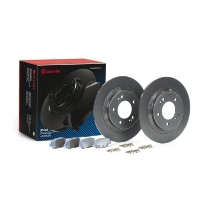 Imagem de BREMBO KT 08 016 Kit de travões cheio com acessórios chapa anti ruído, parafusos avisador sonoro desgaste