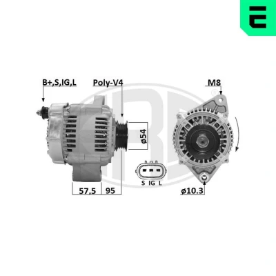 Imagem de ERA 209662A Alternador 14V 80A