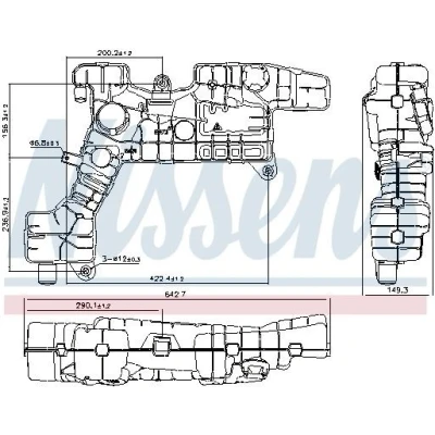 Imagem de NISSENS 996071 Depósito de Compensação Refrigerante 7l sem sensor nível do líquido refrigeração com tampa RENAULT TRUCKS: Midlum