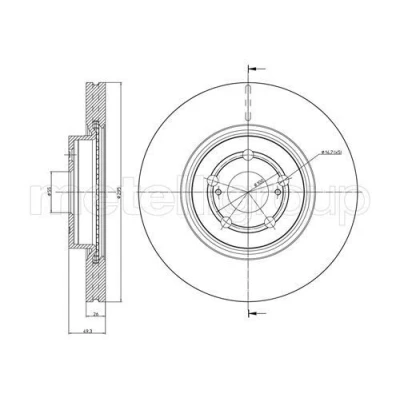 Imagem de METELLI Disco de travão TOYOTA: Avensis II Station Wagon, Sedan, Hatchback 295,0mm 26,0mm 5 55,0mm ventilado pintado 23 0854C