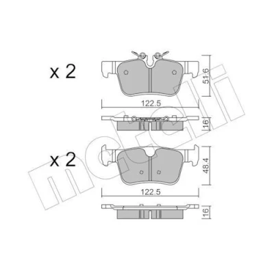 Imagem de METELLI 22 1121 0 Jogo de pastilhas para travão disco preparado indicador aviso desgaste VOLVO: V60 II, S60 III, V90 II Carrinha