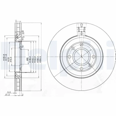 Imagem de DELPHI Disco de travão PEUGEOT: 406 Coupe 305mm 28mm 4 ventilado oleado BG3529 4246T1,4246V1,4249G8,9632105180,9636155480,E169107 Discos