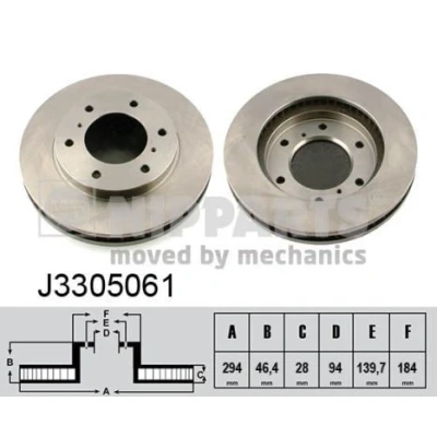Imagem de NIPPARTS Disco de travão MITSUBISHI: L200 / Strakar IV Pick up, Camião plataforma Chassis J3305061 4615A002T,4615A147,MN102276