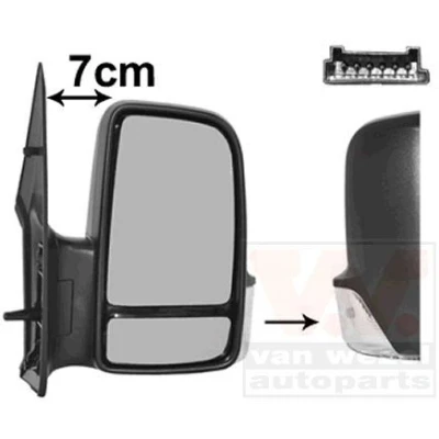 Imagem de Espelho retrovisor Van Wezel 5862808 à direita preto rugoso completo, convexo, para regulação eléctrica dos espelhos, aquecível, Braço do espe