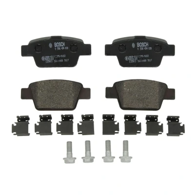 Imagem de BOSCH 0 986 494 030 Jogo de pastilhas para travão disco Baixo teor metálico com parafusos acessórios FIAT: Stilo Hatchback, TOYOTA: Aygo