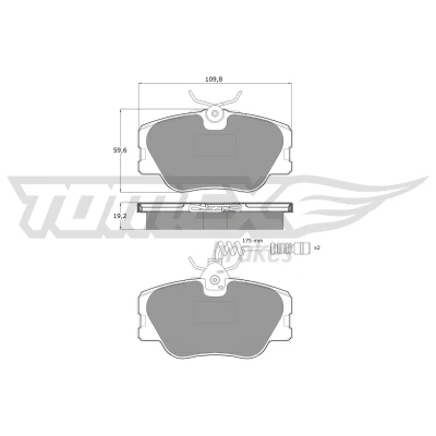Imagem de TOMEX brakes TX 10 211 Jogo de pastilhas para travão disco Eixo dianteiro incl. contacto aviso desgaste com acessórios MERCEDES BENZ: 190