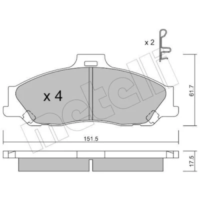 Imagem de METELLI 22 0479 0 Jogo de pastilhas para travão disco com avisador sonoro desgaste MAZDA: BT 50 Pick up, FORD: Ranger Mk2