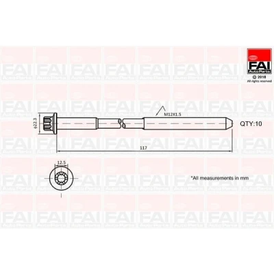 Imagem de FAI AutoParts B1018 Jogo de Parafusos da Cabeçote torx exterior 10 RENAULT: CLIO 2, MEGANE LAGUNA 2 Grandtour, OPEL: Vivaro A Combi
