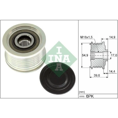 Imagem de INA 535 0368 10 Polia Roda Livre do Alternador Ferramenta especial necessária para a montagem