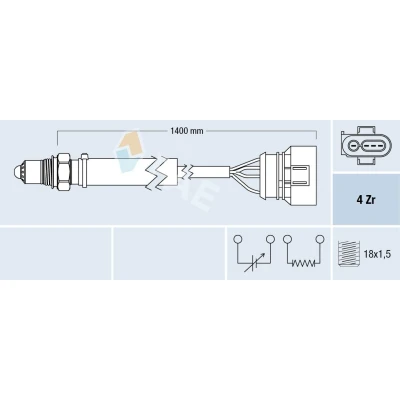 Imagem de FAE 77461 Sonda lambda AUDI: A6 C5 Sedan, A4 B5 Avant, VOLKSWAGEN: Passat Sedan