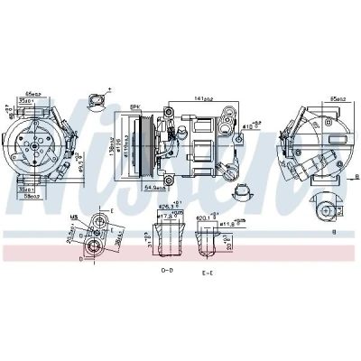 Imagem de NISSENS 890801 Compressor 7SBH17C 12 PAG 46 YF R 134a