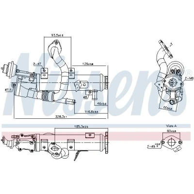 Imagem de NISSENS 989448 Radiador EGR com &#039;bypass&#039; de vácuo