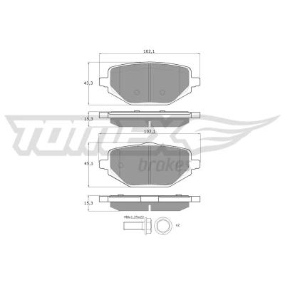 Imagem de TOMEX brakes TX 60 42 Jogo de pastilhas para travão disco Eixo traseiro com parafusos pinça RENAULT: Captur II