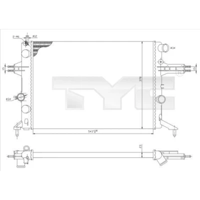 Imagem de TYC 725 0021 Radiador, arrefecimento do motor OPEL: Astra G Caravan, CC, Van