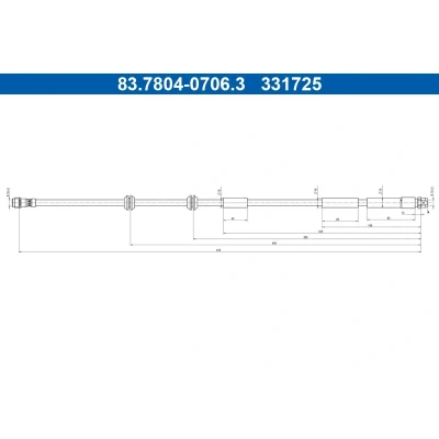 Imagem de ATE 83.7804 0706.3 Mangueira de Travão 670mm