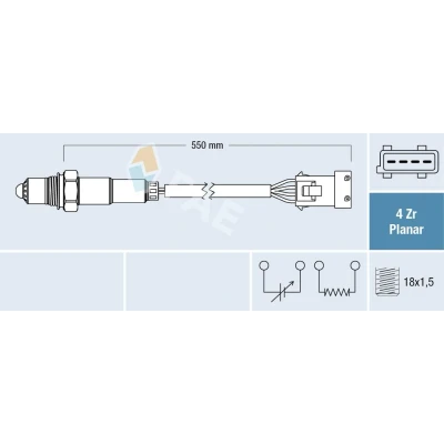 Imagem de FAE 77411 Sonda lambda para o catalisador de diagnóstico cinzento PORSCHE: 911 Coupe
