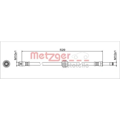 Imagem de METZGER 4111811 Mangueira de Travão Eixo dianteiro, lado esquerdo, direito 529