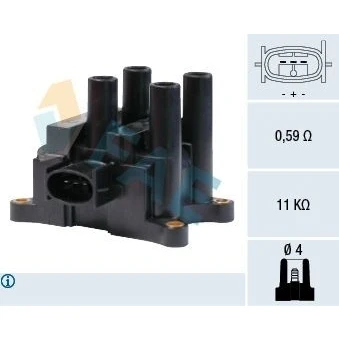 Imagem de FAE 80214 Bobina de ignição 3pólos Tipo ligação dente serra FORD: FIESTA 4, Focus Mk1 Carrinha, 5, MAZDA: 2 Hatchback, VOLVO: V50, S40 II