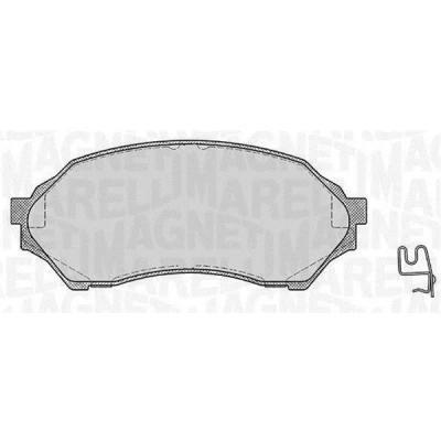 Imagem de MAGNETI MARELLI 363916060293 Jogo de pastilhas para travão disco com contacto avisador desgaste integrado MAZDA: 323 F 6, FAMILIA 6