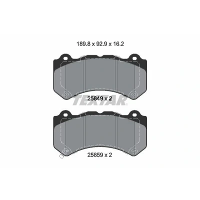 Imagem de TEXTAR 2584901 Jogo de pastilhas para travão disco com avisador sonoro desgaste DODGE: Charger VII, Challenger Coupe, NISSAN: GT R