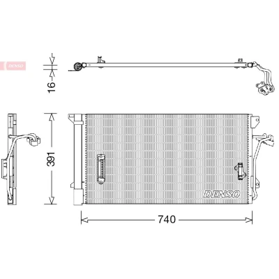 Imagem de DENSO DCN02027 Condensador com secador R 134a AUDI: A6 C5 Avant, Sedan, VOLKSWAGEN: Touareg I