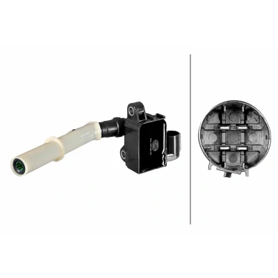 Imagem de HELLA 5DA 358 290 121 Bobina de ignição 4pólos 12V cavidade vela, com cachimbo da vela ignição, Tipo ligação SAE