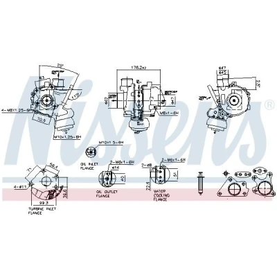 Imagem de NISSENS 93550 Turbocompressor accionado pelos gases de escape refrigerado a água pneumático MAZDA: 5, 6 Hatchback, 3 Hatchback