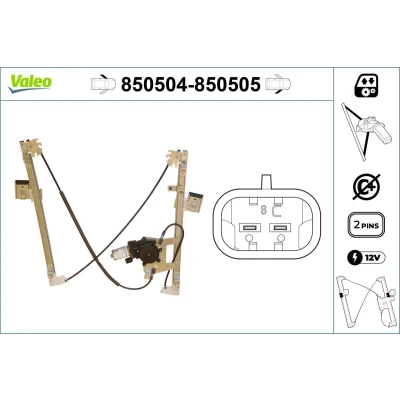 Imagem de Valeo Elevador de vidro à frente, lado esquerdo elétrico com motor sem função conforto 850504 FORD: Focus Mk1 Hatchback, Carrinha