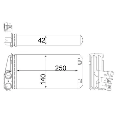 Imagem de MAHLE ORIGINAL AH 186 000S Radiador Quente PEUGEOT: 307 Hatchback, SW, Carrinha