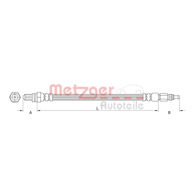 Imagem de METZGER 4110803 Mangueira de Travão Eixo dianteiro 423 FORD: KA Hatchback