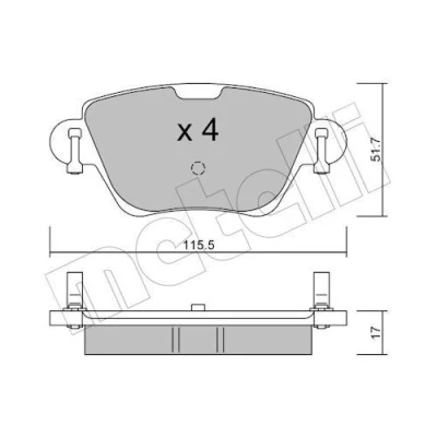 Imagem de METELLI 22 0319 0 Jogo de pastilhas para travão disco excl. contacto aviso desgaste RENAULT: Kangoo I Express, I, FORD: MONDEO 3