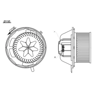 Imagem de MAHLE ORIGINAL AB 194 000S Ventilador do Habitáculo para veículo com volante à esquerda sem regulador integrado BMW: 3 Touring, Sedan, 1 Hatchback