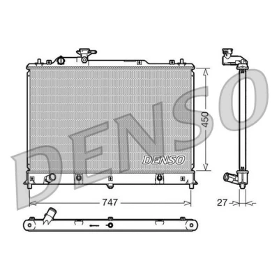 Imagem de DENSO DRM44025 Radiador, arrefecimento do motor Alumínio 450mm 747mm 27mm