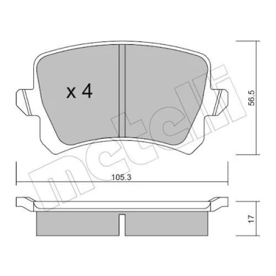 Imagem de METELLI 22 0806 0 Jogo de pastilhas para travão disco excl. contacto aviso desgaste VOLKSWAGEN: Sharan II, Passat B6 Sedan, Variant