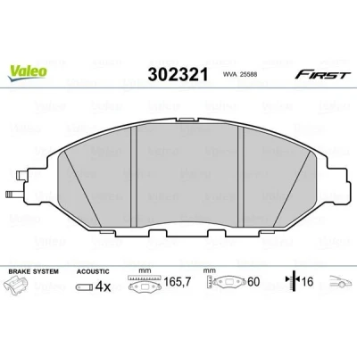 Imagem de VALEO 302321 Jogo de pastilhas para travão disco Eixo dianteiro incl. contacto aviso desgaste com chapa anti ruído NISSAN: SUNNY 2 Hatchback