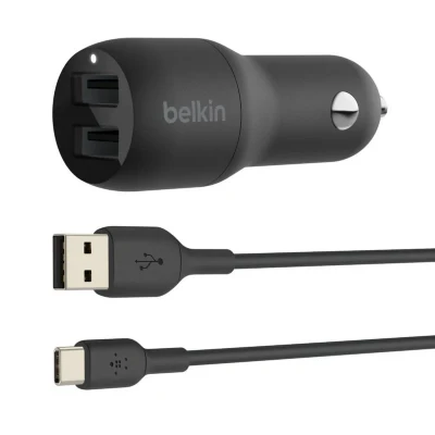 Imagem de Belkin Boost Charge Carregador Rápido Dual USB 12W + Cabo C Preto