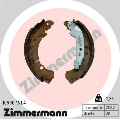Imagem de ZIMMERMANN 10990.161.4 Maxilas de Travão 203mm 38mm com alavanca, A imagem corresponde ao volume fornecimento