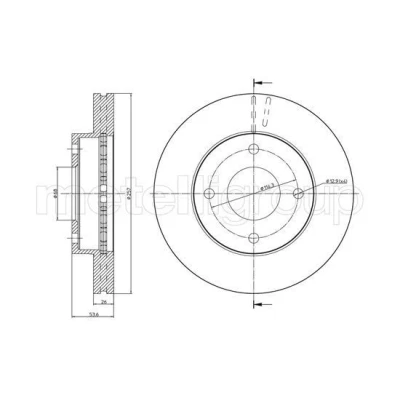 Imagem de METELLI Disco de travão NISSAN: NV200 Van / Carrinha 257,0mm 26,0mm 4 68,0mm ventilado 23 1303 402063LG0A,40206JX00A Discos