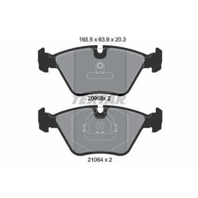 Imagem de TEXTAR 2096801 Jogo de pastilhas para travão disco preparado indicador aviso desgaste BMW: 5 Sedan, 3 Touring