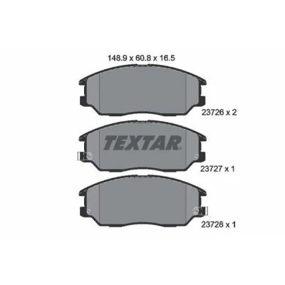 Imagem de TEXTAR 2372601 Jogo de pastilhas para travão disco com avisador sonoro desgaste HYUNDAI: Terracan Van / SUV