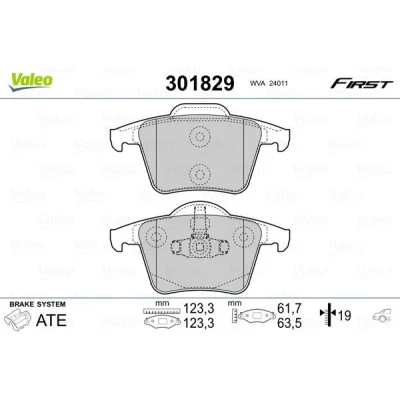 Imagem de VALEO 301829 Jogo de pastilhas para travão disco FIRST Eixo traseiro excl. contacto aviso desgaste com chapa anti ruído VOLVO: XC90 I