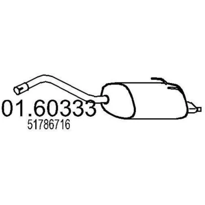 Imagem de MTS 01.60333 Panela de escape traseira 890 FIAT: 500 Hatchback