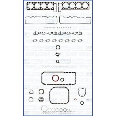 Imagem de AJUSA 50082100 Jogo completo de juntas, motor Com junta da cabeça do motor, retentores haste válvulas FIBERMAX