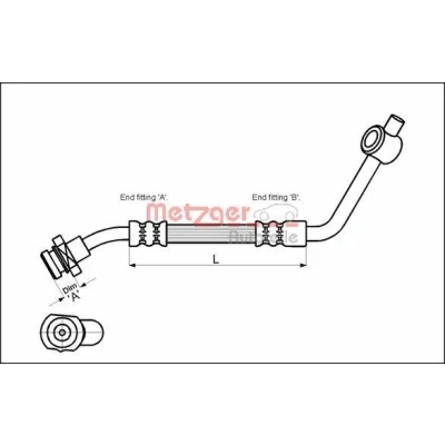 Imagem de METZGER 4112529 Mangueira de Travão 340mm M10 x 1 NISSAN: TERRANO 2, Pick Up, Up