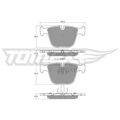 Imagem de TOMEX brakes TX 17 38 Jogo de pastilhas para travão disco Eixo traseiro preparado indicador aviso desgaste BMW: 5 Sedan, Touring