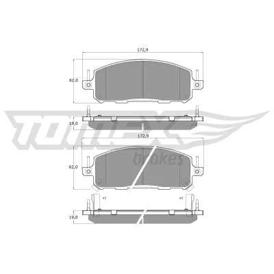 Imagem de TOMEX brakes TX 61 04 Jogo de pastilhas para travão disco Eixo dianteiro com avisador sonoro desgaste RENAULT: Espace VI, NISSAN: Qashqai III