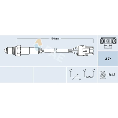 Imagem de FAE 77117 Sonda lambda antes do catalisador de regulação RENAULT: CLIO 1